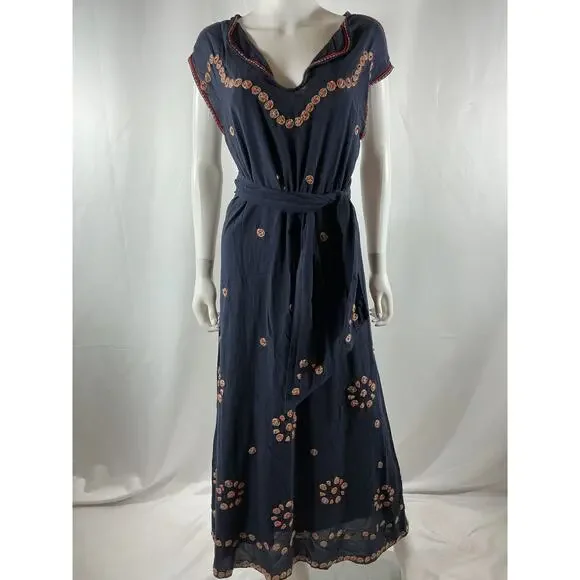The Great. 'The Beaded' Blue Cotton Corridor Dress Size 1 - Picture 2 of 4